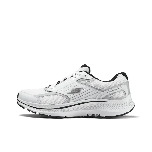Skechers Cushioning, Wear Resistant Low Top Running Shoes Men's White Silver