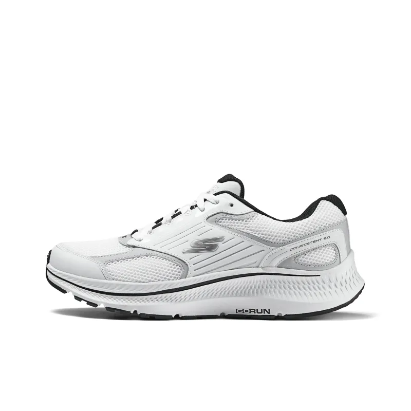 Skechers Cushioning, Wear Resistant Low Top Running Shoes Men's White Silver-0