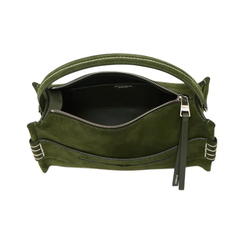 JW Anderson Split Grain Calfskin Shoulder Bag Regular Women's Green-4
