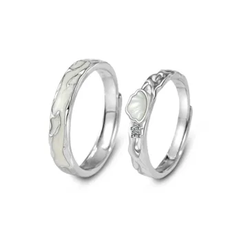 LuluCanaan Glass Cat Eye Rings Unisex