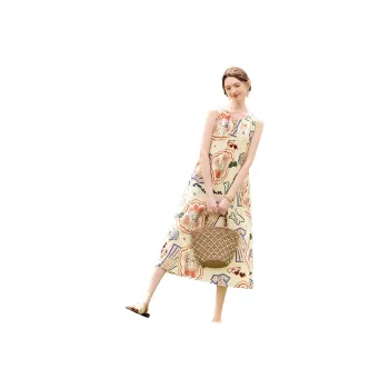 TOUCH Sleeveless Dresses Women's Light Yellow Graffiti