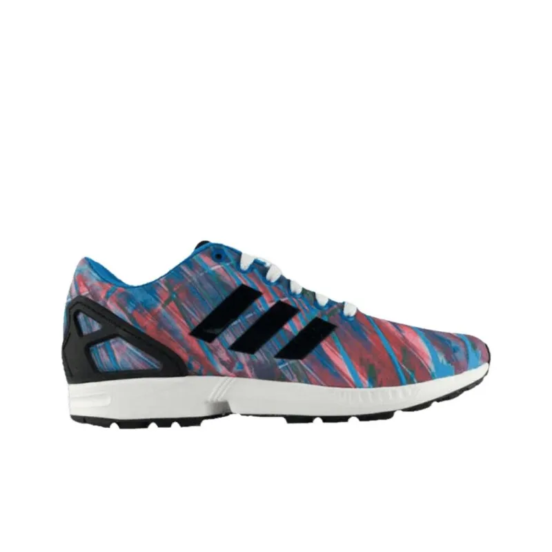 Adidas Zx Flu Anti Slip Wear Resistant Low Top Casual Shoes Men's Blue Red Black-1