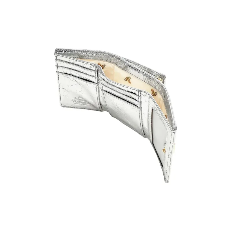 Vivienne Westwood Leather Wallet Small Size Women's Silver-3