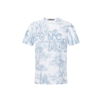 C'N'C New Order & Classics Series T Shirts Men Blue Pattern