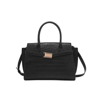 PAYOT Microfiber Synthetic Leather Handbag Women's Black