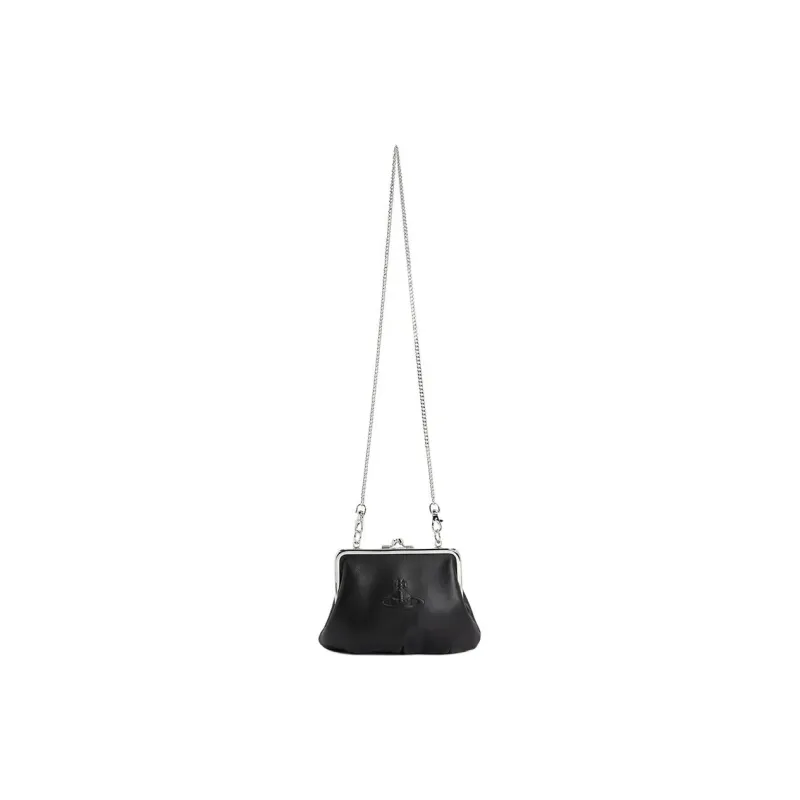 Vivienne Westwood Nappa Leather Shoulder Bag, Crossbody Bag, Handbag Women's Black-3