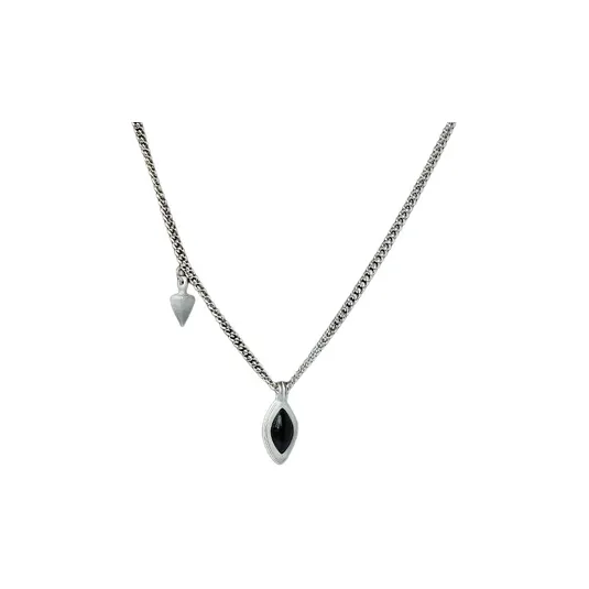OLIO E ACETO 925 Sterling Silver Necklaces Unisex White/Black/Blue-1