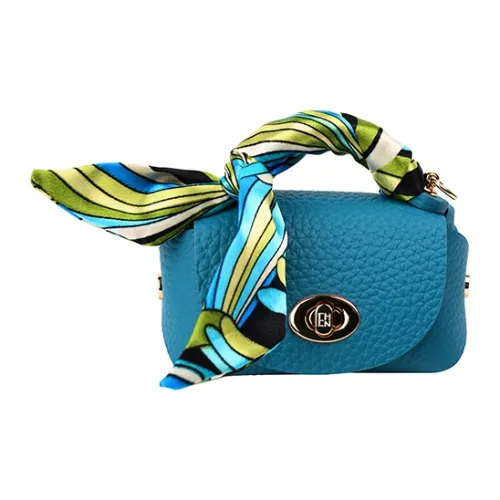 THCN Genuine Leather Pebble Texture Leather Crossbody One Shoulder Handbag Women's Blue
