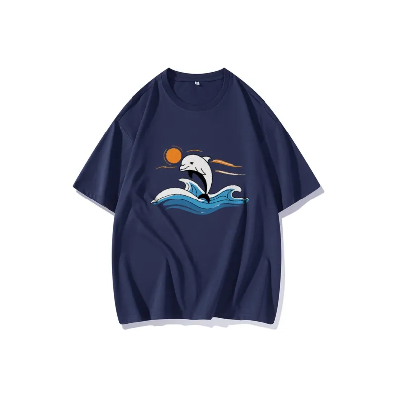 FAIRWHALE Drop Shoulder Sleeve T Shirt Women's-9