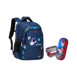 Royal Blue Backpack+13#[Space Flight]Double Zip Pen Pouch