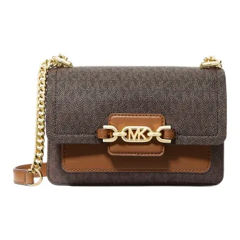 MICHAEL KORS Heather Fabric Coated Crossbody Bag Small Size Women's Brown