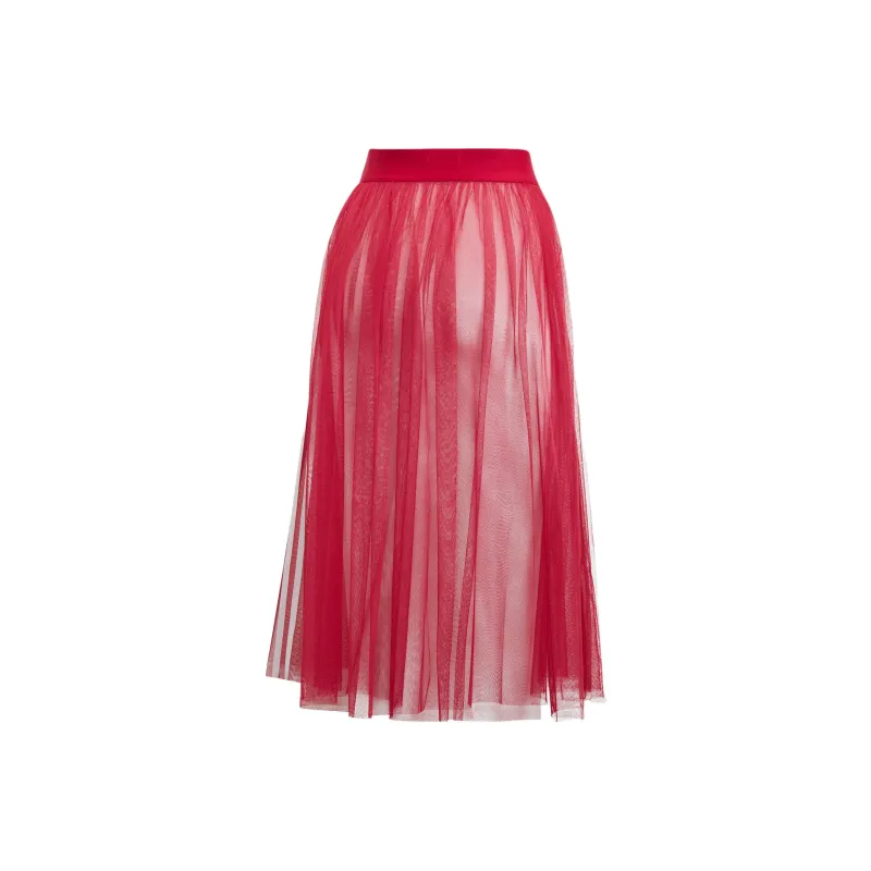 Adidas Originals Casual Long Skirt Europe Version Women's Red-1