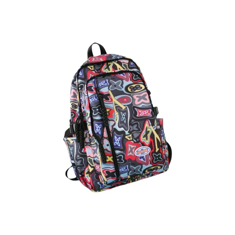 AIBAG Nylon Backpack Unisex Black/Orange/Green/Pink-0