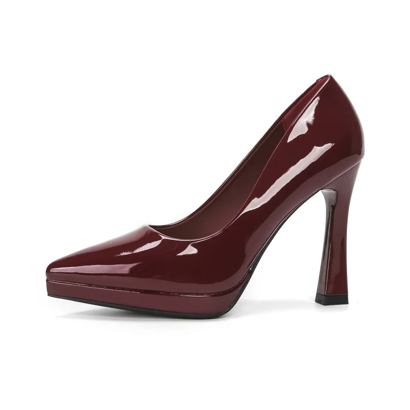 Lan Miao Slim Heel High Heels Women's Red-0
