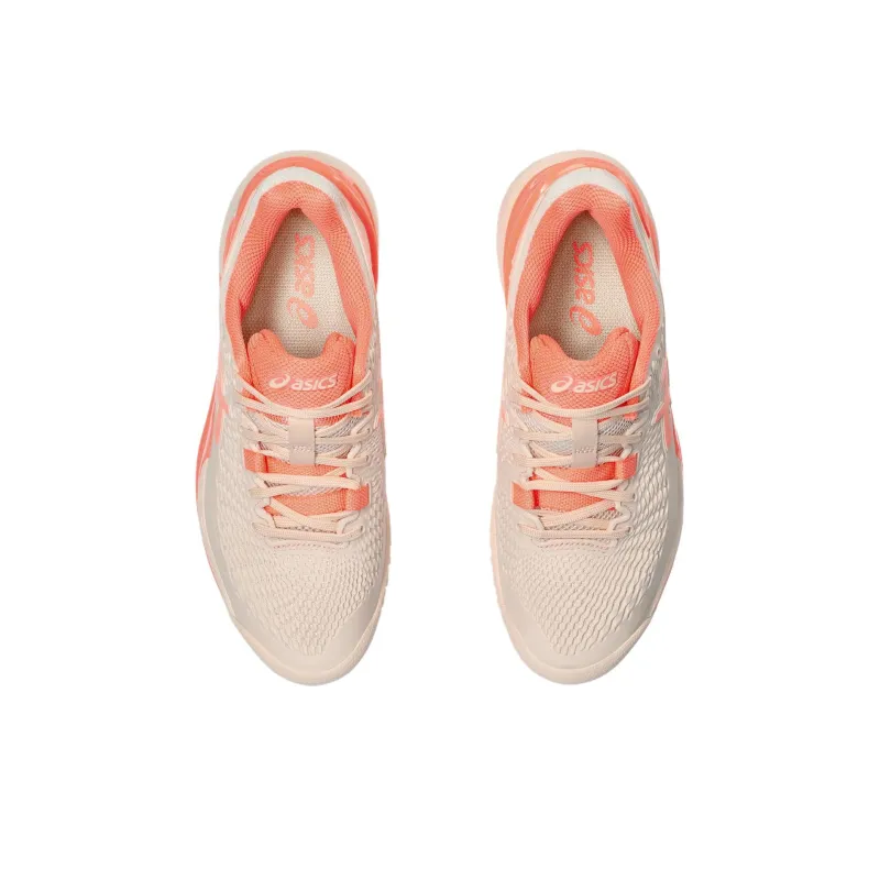 Asics Gel Resolution 9 Abrasion Resistant Slip Resistant Low Top Tennis Shoes Women's Light Pink-2