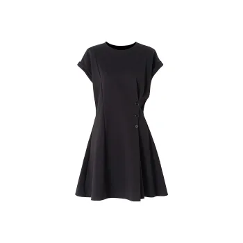 SOON FLOWER Short Sleeved Dress Women's Black