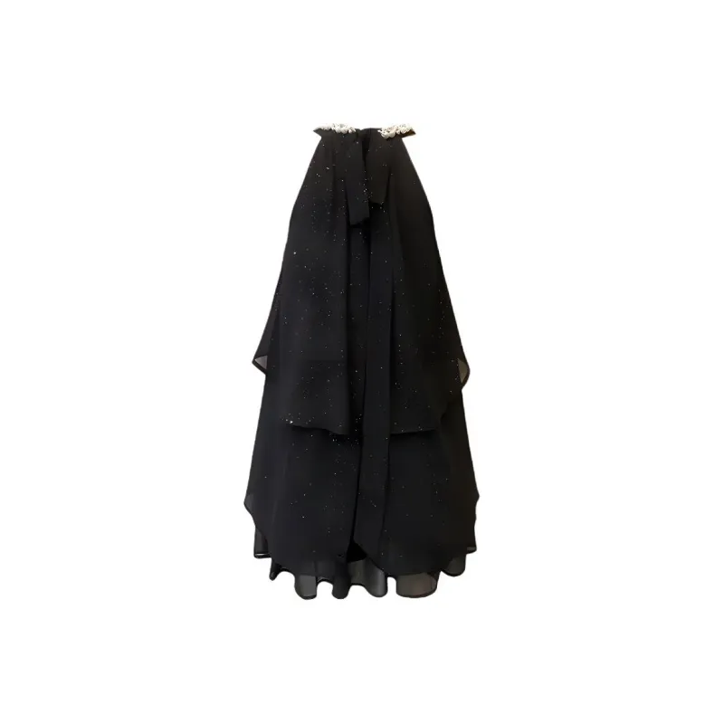 Mu Xiao Xin Slip Dresses Women's Black-1