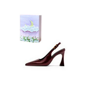 ROBINHOOD Purple Moon Galaxy Box Slim Heel High Heels Women's