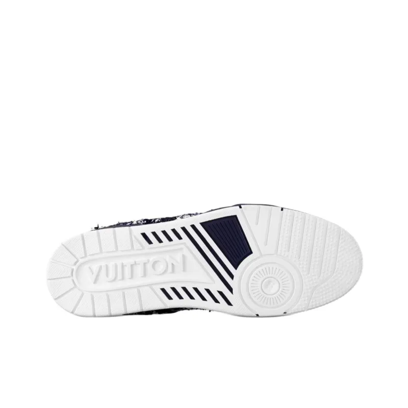 LOUIS VUITTON Trainer Low Top Skateboard Shoes Men's Dark Blue-5