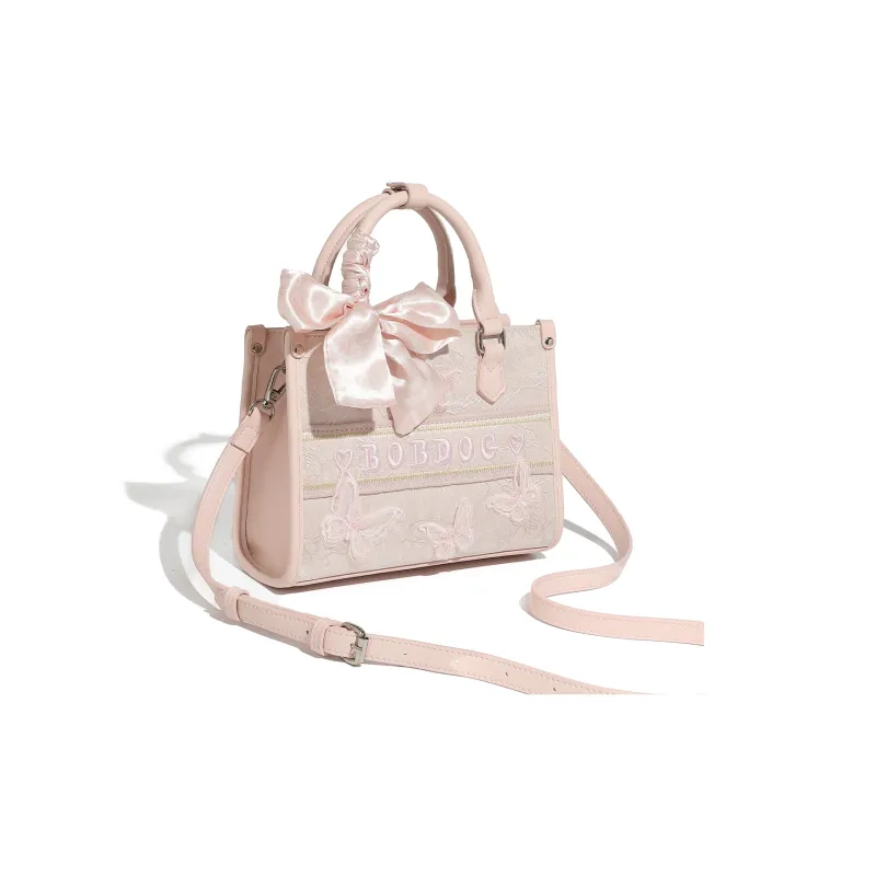BOBDOG PU Business Casual Handbag Crossbody Bag Versatile Elegance Girlish Tote Women's Pink/Ecru-3
