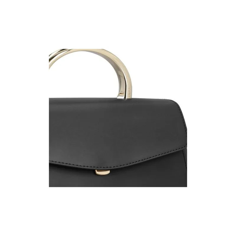 Furla Sydney Calfskin Shoulder Bag Mini Women's Black-3