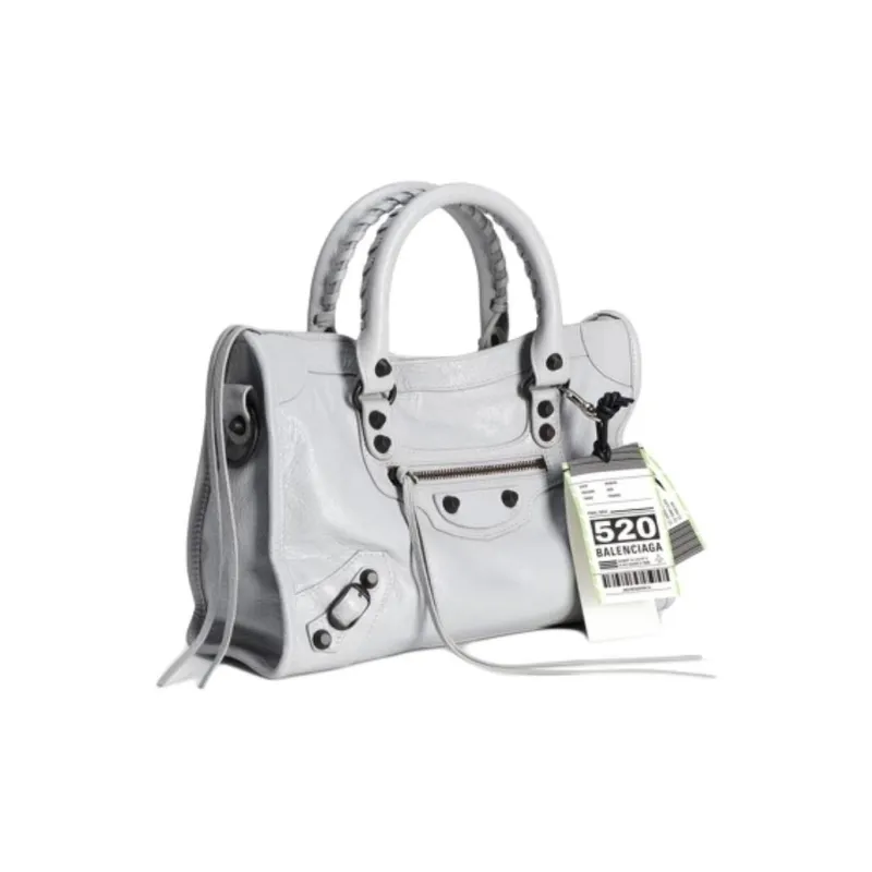 Balenciaga Le City Sheepskin Shoulder Bag, Handbag Trumpets Women's Light Gray-1