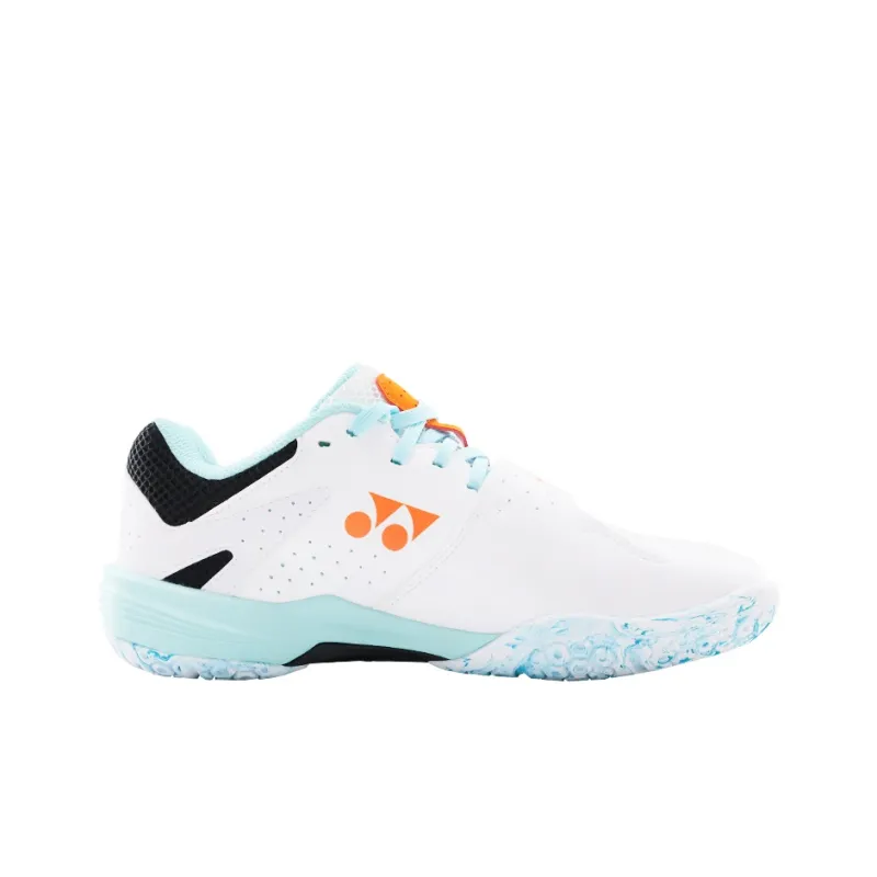 YONEX Cushioning, Slip Resistant, And Abrasion Resistant Low Top Badminton Shoes Unisex White Orange-3