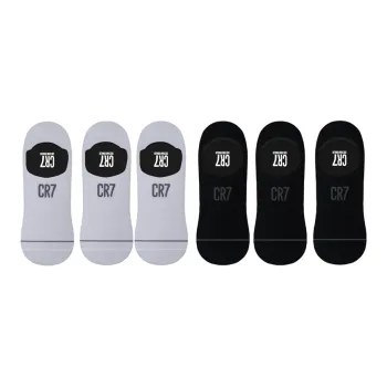 CR7 CRISTIANO RONALDO No Show Socks Men's 6 Pack Black/White