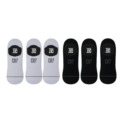 CR7 CRISTIANO RONALDO No Show Socks Men's 6 Pack Black/White