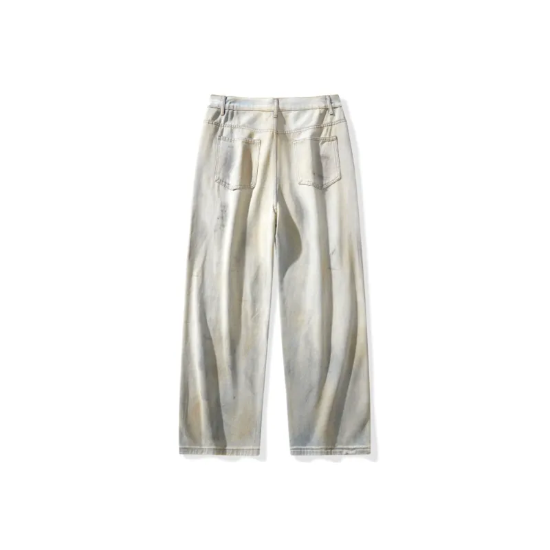 Q ZHIHE Jeans Unisex Ecru-1