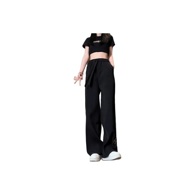 DARK HORSE Casual Pants Unisex Chinese Style Black-0