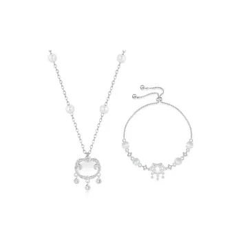 Welcome To The Treasure Colored Glaze Jade Necklaces Unisex