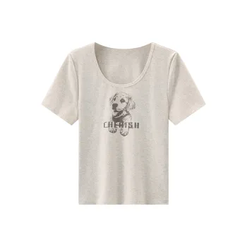 KUHNMARVIN Regular T Shirt Women's Beige Heather Gray