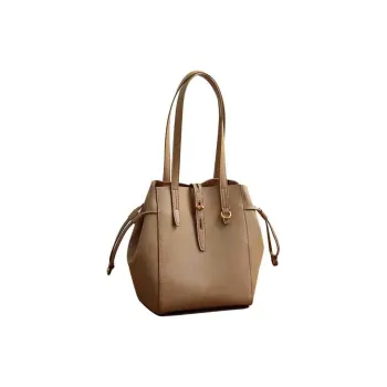 Bullrun Cow Split Leather Tote Bag, Shoulder Bag Regular Women's Quince Brown/Khaki