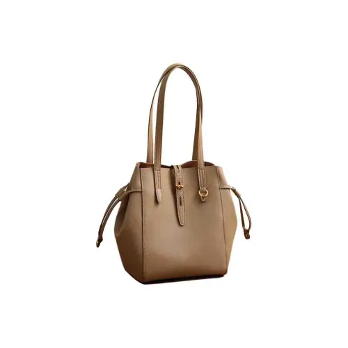 Bullrun Cow Split Leather Tote Bag, Shoulder Bag Regular Women's Quince Brown/Khaki