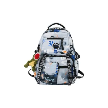 AIBAG Nylon Backpack Unisex Gray/Red/Green/Orange/Red Brown