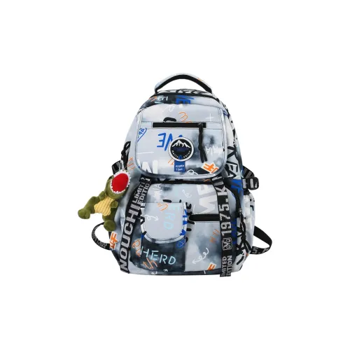 AIBAG Nylon Backpack Unisex Gray/Red/Green/Orange/Red Brown