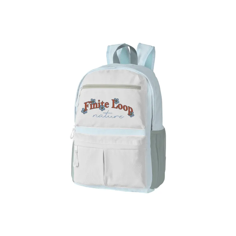FINITE LOOP Eco Friendly Fabric Backpack Large Size Unisex Gray-11