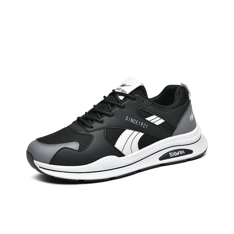 Binary Height Increasing, Lightweight, Breathable, Slip Resistant Low Top Casual Shoes Men's Black-1