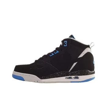 Nike Flight 13 Anti Slip Wear Resistant Mid Top Vintage Basketball Shoes Men's Black Blue