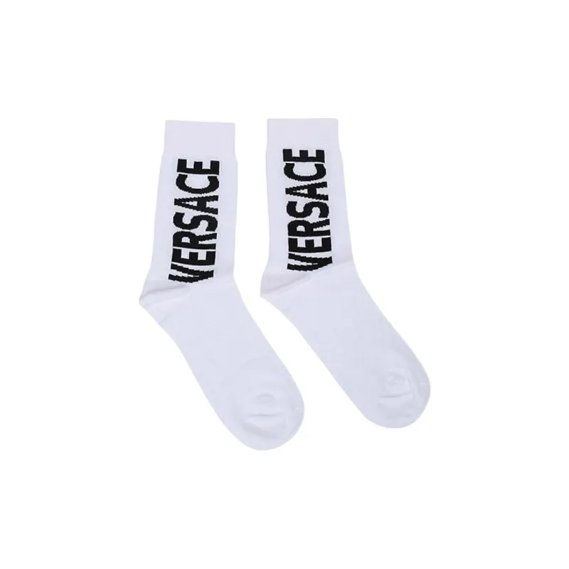 VERSACE Logo Socks 'White'-1