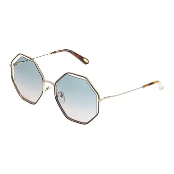 Chloe Plate Frame Irregular Shape Sunglasses Unisex Gold