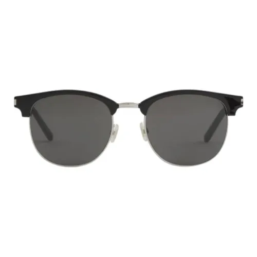 SAINT LAURENT Acetate Metal Round Sunglasses Unisex Black