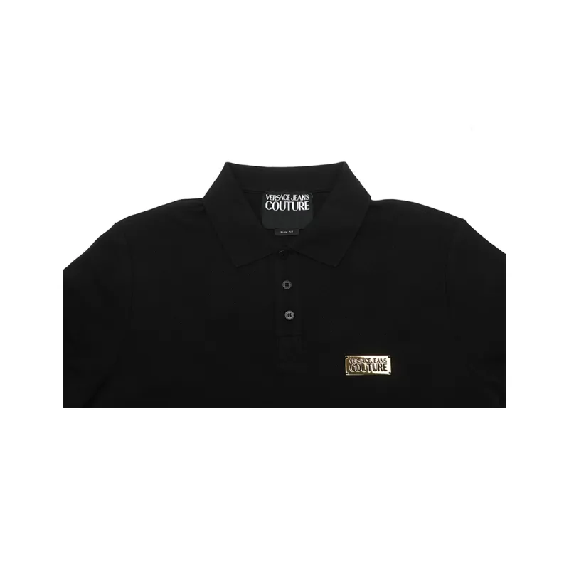 VERSACE JEANS COUTURE Logo plaque Piqué Polo Shirt-3
