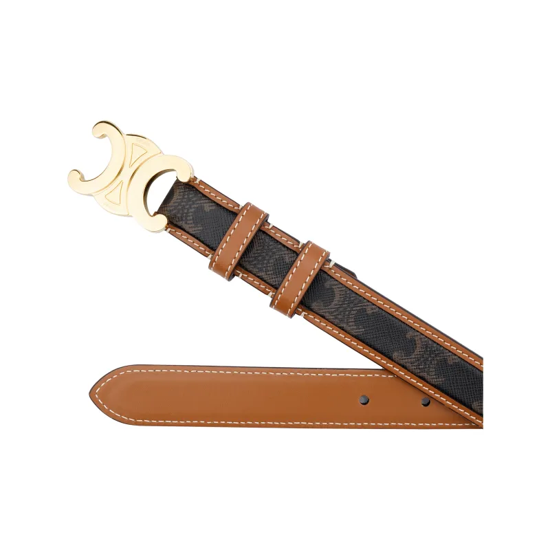 CELINE Medium Triomphe Belt In Triomphe Canvas And Calfskin-1