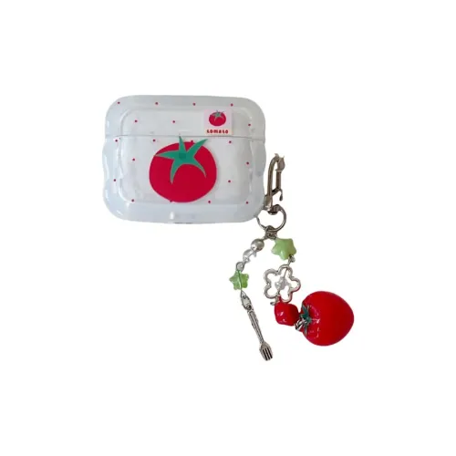 Kona Chun Compatibility  Apple AirPods 4/3/2/1/Pro/Pro 2 TPU Fashion Minimalist Style Polka Dot Tomato Headphone Cases