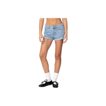 Edikted Rylin Low Rise Denim Shorts Denim Shorts Women's
