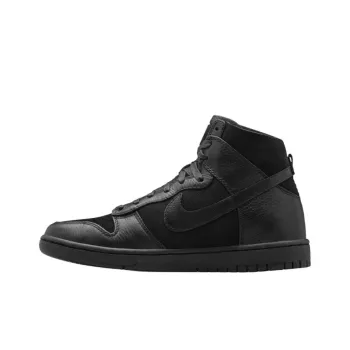 Nike Dunk Anti Slip Wear Resistant High Top Skateboard Shoes Unisex Black