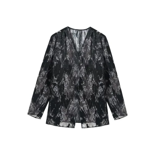 Hang Yi Court Shirts Women's Black Floral