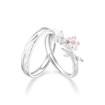 Lao Feng Xiang S925 Silver Ring Pair Unisex
